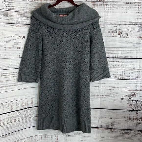juicy couture Dress Womens Small Tunic Sweater Y2K Cowl Neck wool blend knit - Picture 3 of 9